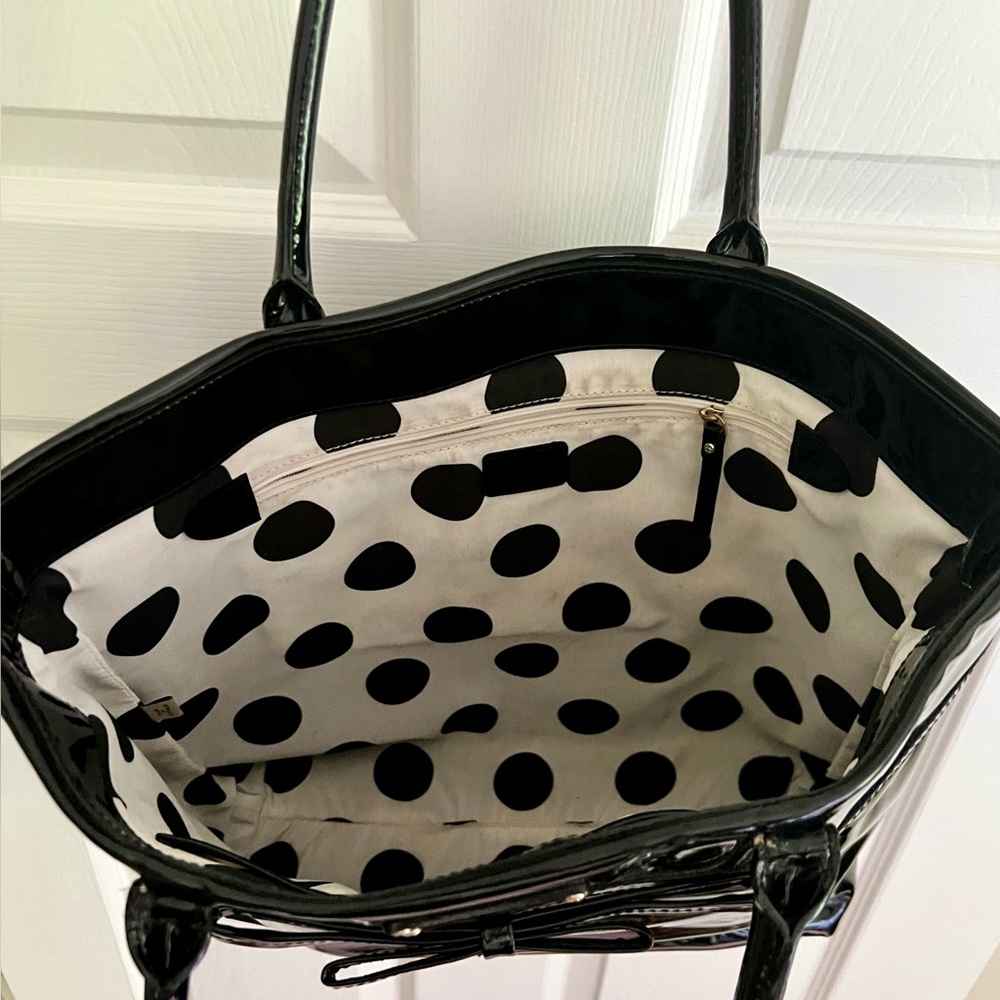 EUC Kate Spade New York Black Patent Leather Tote - Picture 7 of 8